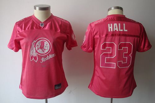 Redskins #23 DeAngelo Hall Pink 2011 Women's Fem Fan NFL Jersey - Click Image to Close